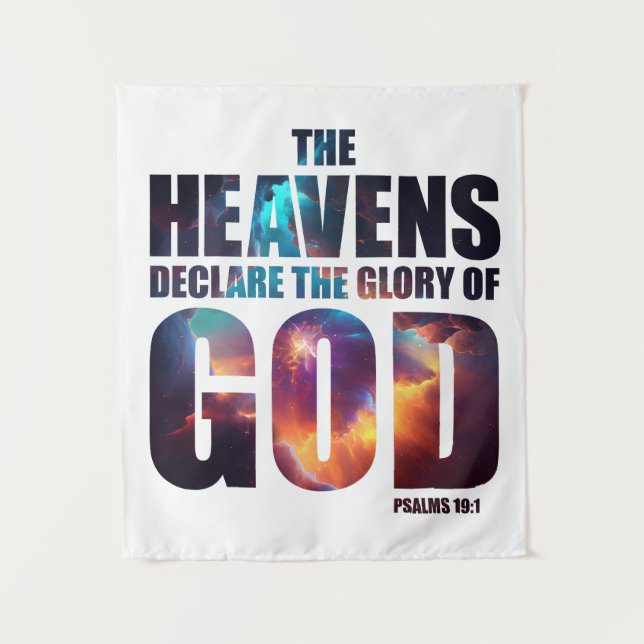 Christian Creation: Heavens Declare Glory of GOD Tapestry (Front)
