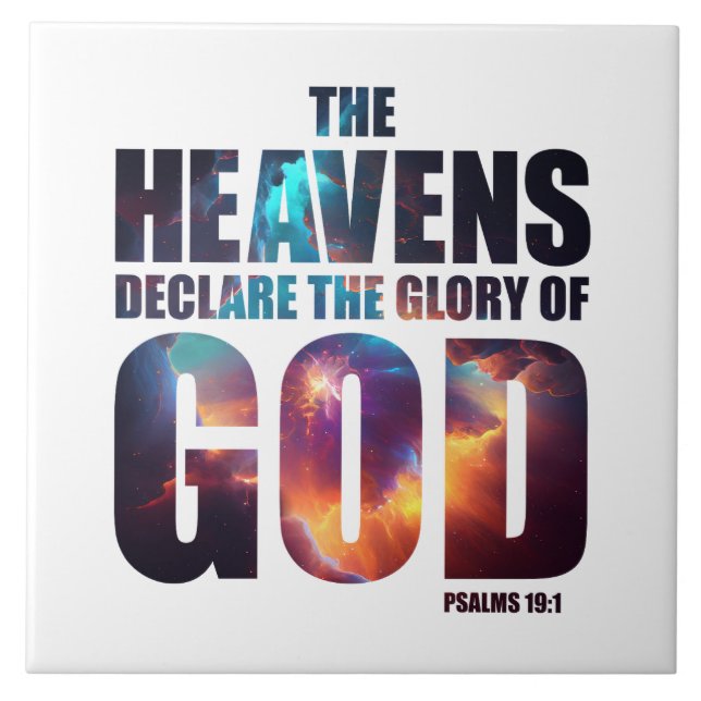 Christian Creation: Heavens Declare Glory of GOD Tile (Front)