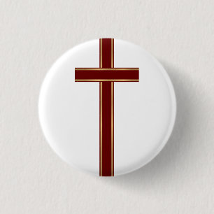 Christian cross 1 inch round button