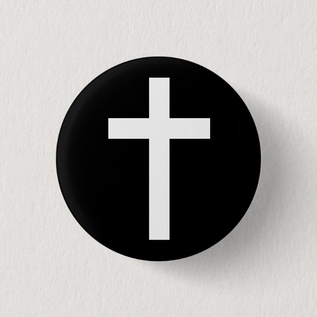 "CHRISTIAN CROSS" 1 INCH ROUND BUTTON (Front)