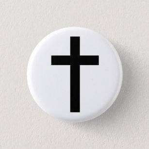 "CHRISTIAN CROSS" 1 INCH ROUND BUTTON