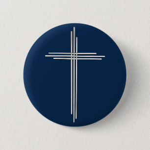 Christian cross 2 inch round button