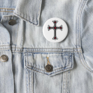Christian cross 2 inch round button