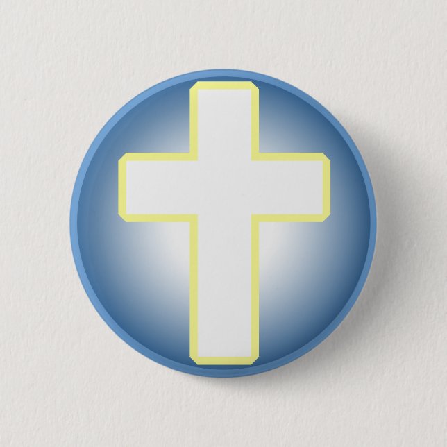 Christian Cross 2 Inch Round Button (Front)