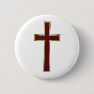 Christian cross 2 inch round button