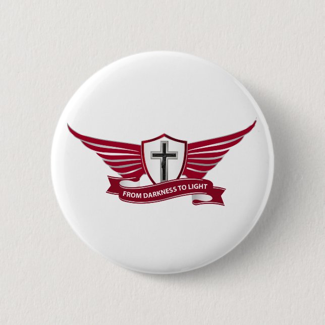 Christian cross 2 inch round button (Front)