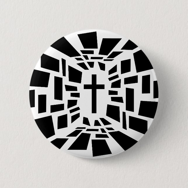 Christian Cross 2 Inch Round Button (Front)