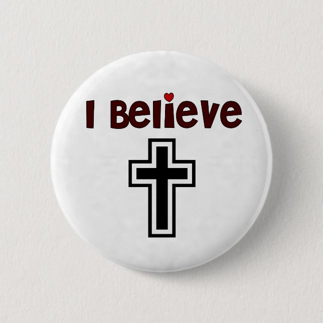 Christian Cross 2 Inch Round Button (Front)