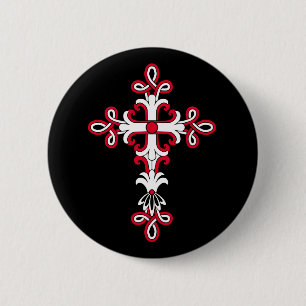 Christian cross 2 inch round button