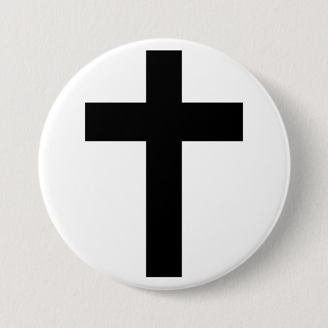 Christian Cross 3 Inch Round Button (Front)