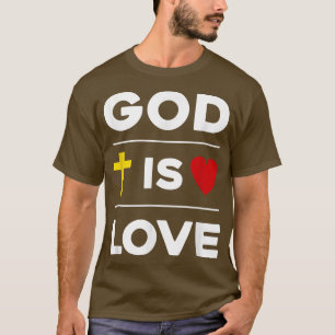 Christian Cross and Heart God Is Love T-Shirt