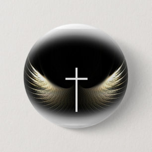 Christian Cross and Holy Spirit 2 Inch Round Button