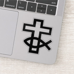 Christian Cross and Ichthus Fish Symbol