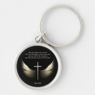 Christian Cross and Spirit Custom  Scripture Keychain