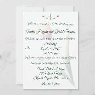 Christian Cross and Tulip Wedding Invitation