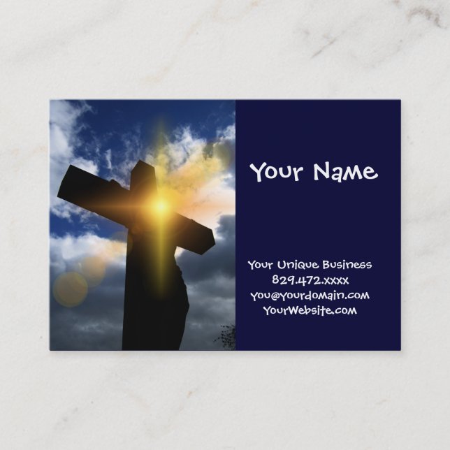Christian Cross at Easter Sunrise Service Business Card (Front)