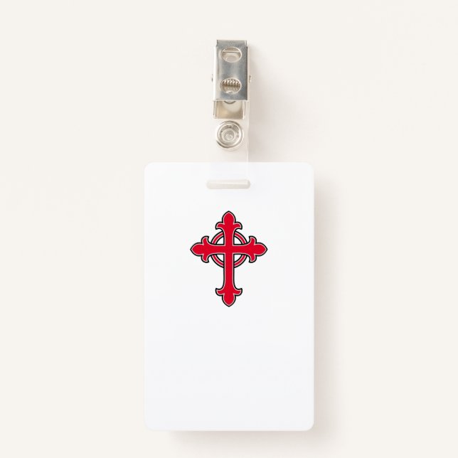 Christian cross badge (Front with Clip)