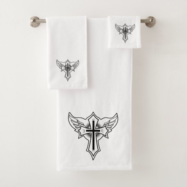 Christian cross bath towel set (Insitu)