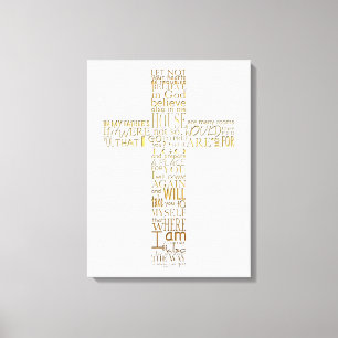 Christian Cross Bible verses - Canvas print