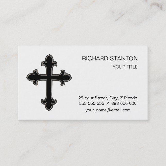 Christian cross business card (Front)
