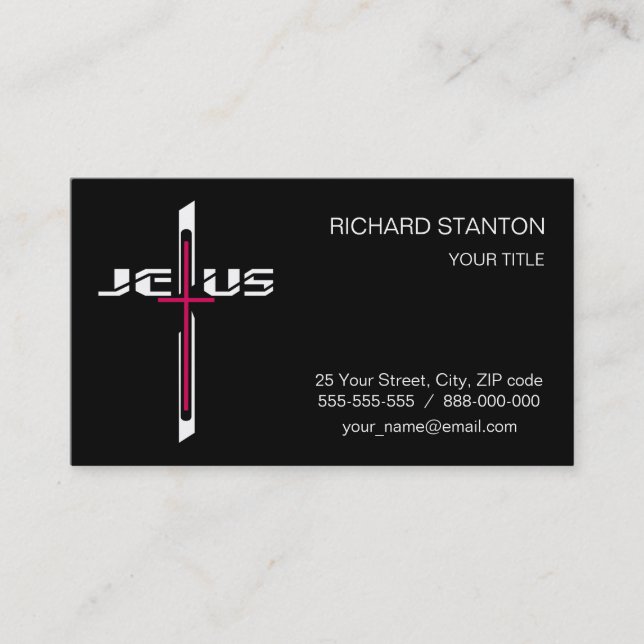 Christian cross business card (Front)