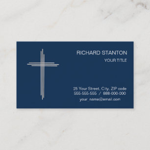 Christian cross business card