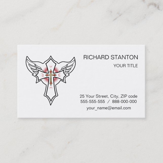 Christian cross business card (Front)