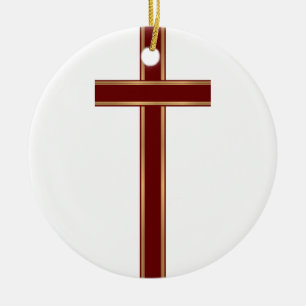 Christian cross ceramic ornament