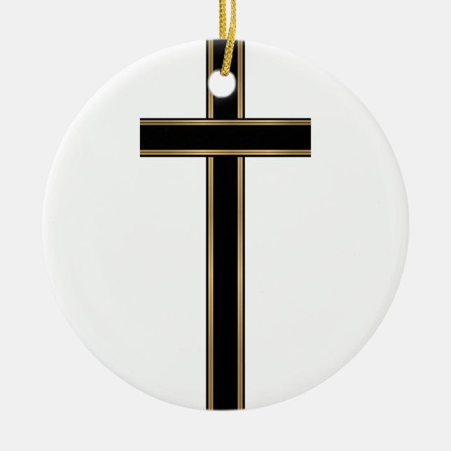 Christian cross ceramic ornament (Front)