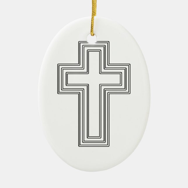 Christian Cross Ceramic Ornament (Front)