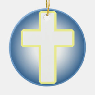 Christian Cross Ceramic Ornament