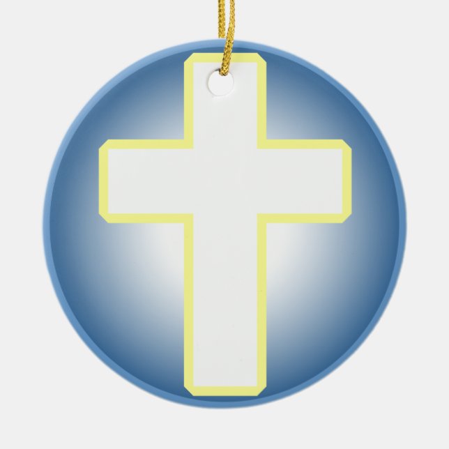 Christian Cross Ceramic Ornament (Front)