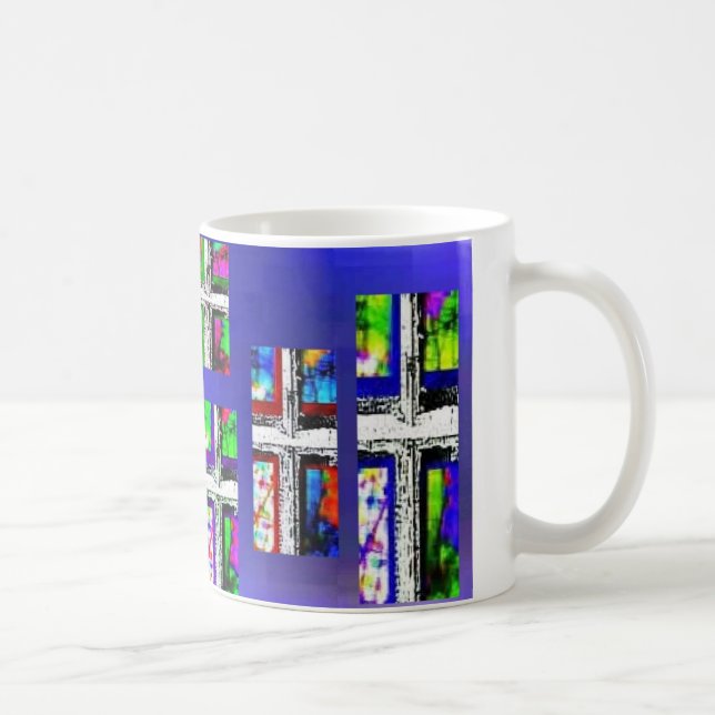 Christian Cross Collage Multi Colour by JudyMarisa Coffee Mug (Right)