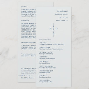 Christian Cross Couple Initials Wedding Ceremony Program