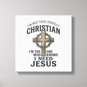 Christian Cross Crown of Thorns Vintage Faith Shir Canvas Print