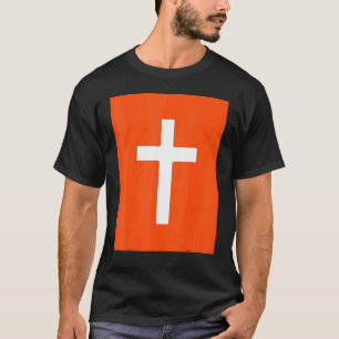 Christian Cross Crucifix Orange Background Jesus F T-Shirt