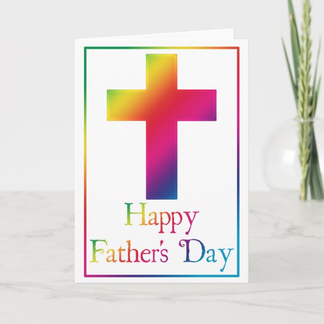 Christian Cross Design 11 Happy Father's Day Card (Front)