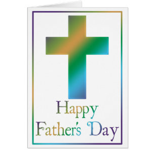 Christian Cross Design 3 Happy Fête des pères Card