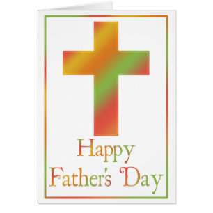 Christian Cross Design 6 Happy Fête des pères Card