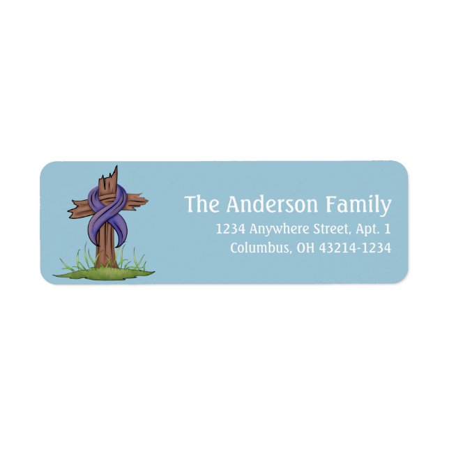 Christian Cross Easter Holiday Address Labels (Front)