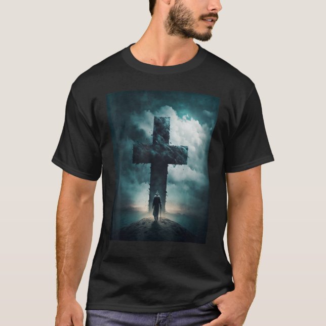 Christian Cross Faith and Prayer T-Shirt (Front)