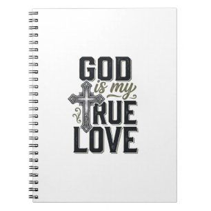 Christian Cross God Is My True Love Vector Notebook