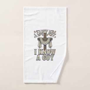 Christian Cross I Know a Guy Vintage Shirt Hand Towel