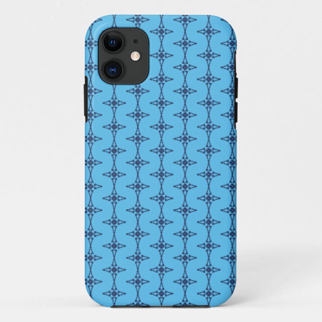 Christian Cross In Celestial Blue Art Case-Mate iPhone Case (Back)
