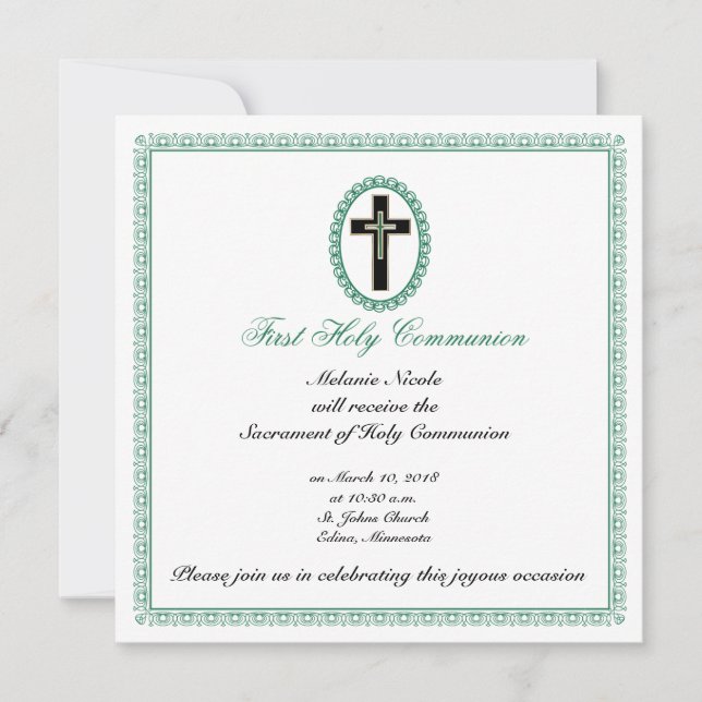 Christian cross invitation (Front)
