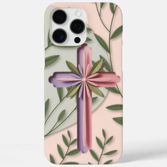 Christian Cross iPhone 16 Pro Case Ai design  (Back)