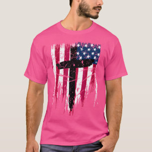 Christian Cross Jesus American Usa Flag T-Shirt