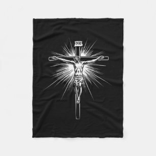 Christian Cross Jesus Christ Men Women Christians  Fleece Blanket
