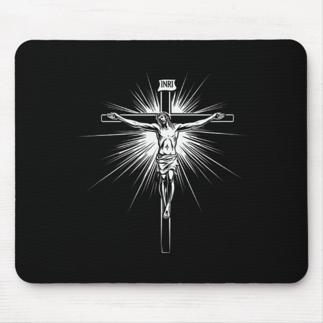 Christian Cross Jesus Christ Men Women Christians  Mouse Pad (Front)
