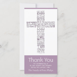 Christian Cross John 14:02 - Sympathy Thank You 5 Card